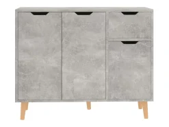 Aparador gris hormigón 90x30x72 cm madera de ingeniería