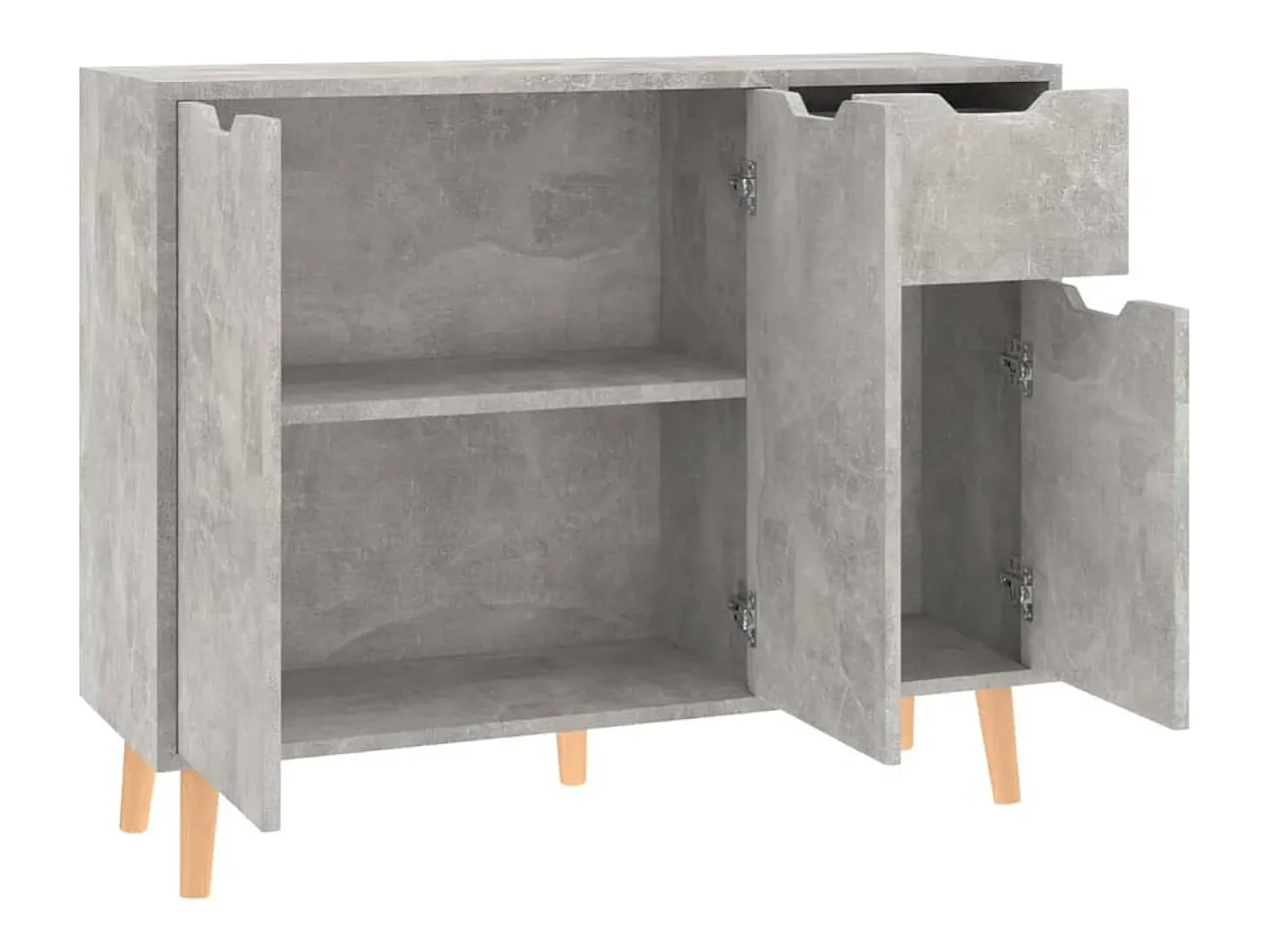 Aparador gris hormigón 90x30x72 cm madera de ingeniería