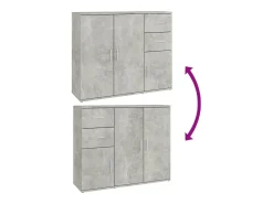 Aparador Gris Hormigón 91x29,5x75 cm Madera de Ingeniería