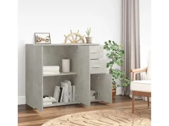 Aparador Gris Hormigón 91x29,5x75 cm Madera de Ingeniería