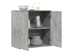 Aparador gris hormigón 79x38x80 cm madera de ingeniería