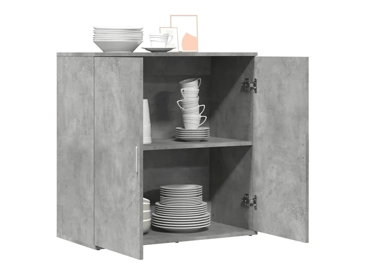 Aparador gris hormigón 79x38x80 cm madera de ingeniería