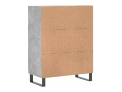 Aparador gris hormigón 69,5x34x90 cm madera de ingeniería