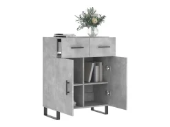 Aparador gris hormigón 69,5x34x90 cm madera de ingeniería