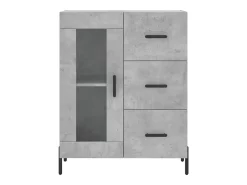 Aparador gris hormigón 69,5x34x90 cm madera de ingeniería