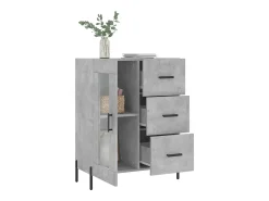 Aparador gris hormigón 69,5x34x90 cm madera de ingeniería