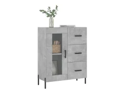 Aparador gris hormigón 69,5x34x90 cm madera de ingeniería