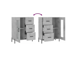 Aparador gris hormigón 69,5x34x90 cm madera de ingeniería