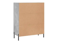 Aparador gris hormigón 69,5x34x90 cm madera de ingeniería