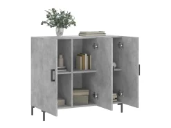 Aparador gris hormigón 90x34x80 cm madera de ingeniería