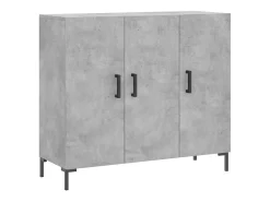 Aparador gris hormigón 90x34x80 cm madera de ingeniería