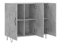 Aparador gris hormigón 90x34x80 cm madera de ingeniería