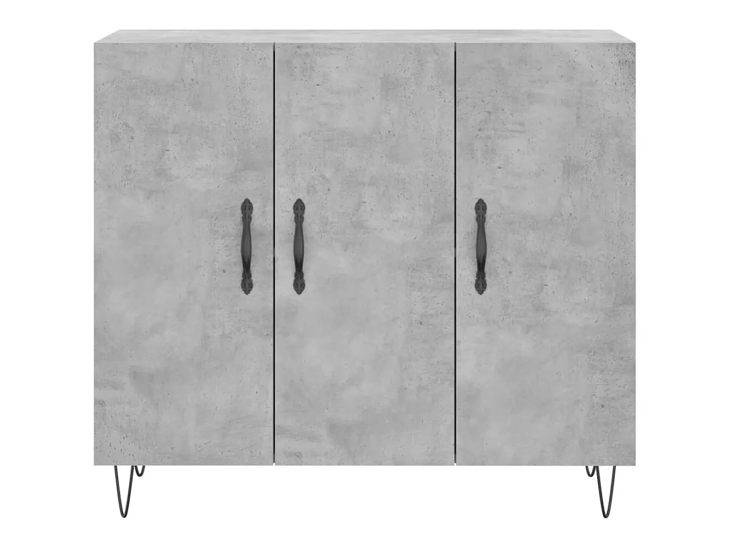 Aparador gris hormigón 90x34x80 cm madera de ingeniería