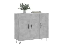 Aparador gris hormigón 90x34x80 cm madera de ingeniería