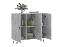 Aparador gris hormigón 90x34x80 cm madera de ingeniería