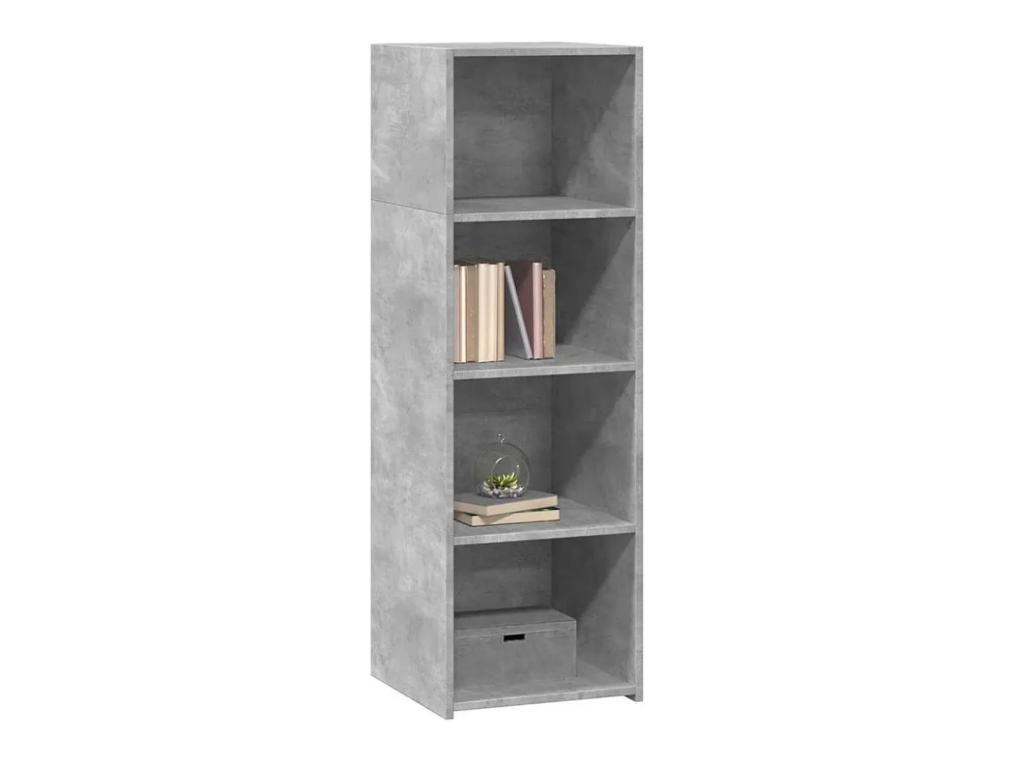 Aparador gris hormigón 40x41x124 cm madera de ingeniería