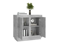 Aparador gris hormigón 80x34x75 cm madera de ingeniería