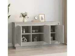 Aparador gris hormigón 102x35x55 cm madera de ingeniería
