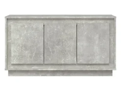 Aparador gris hormigón 102x35x55 cm madera de ingeniería