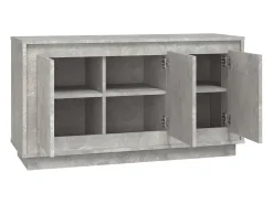 Aparador gris hormigón 102x35x55 cm madera de ingeniería
