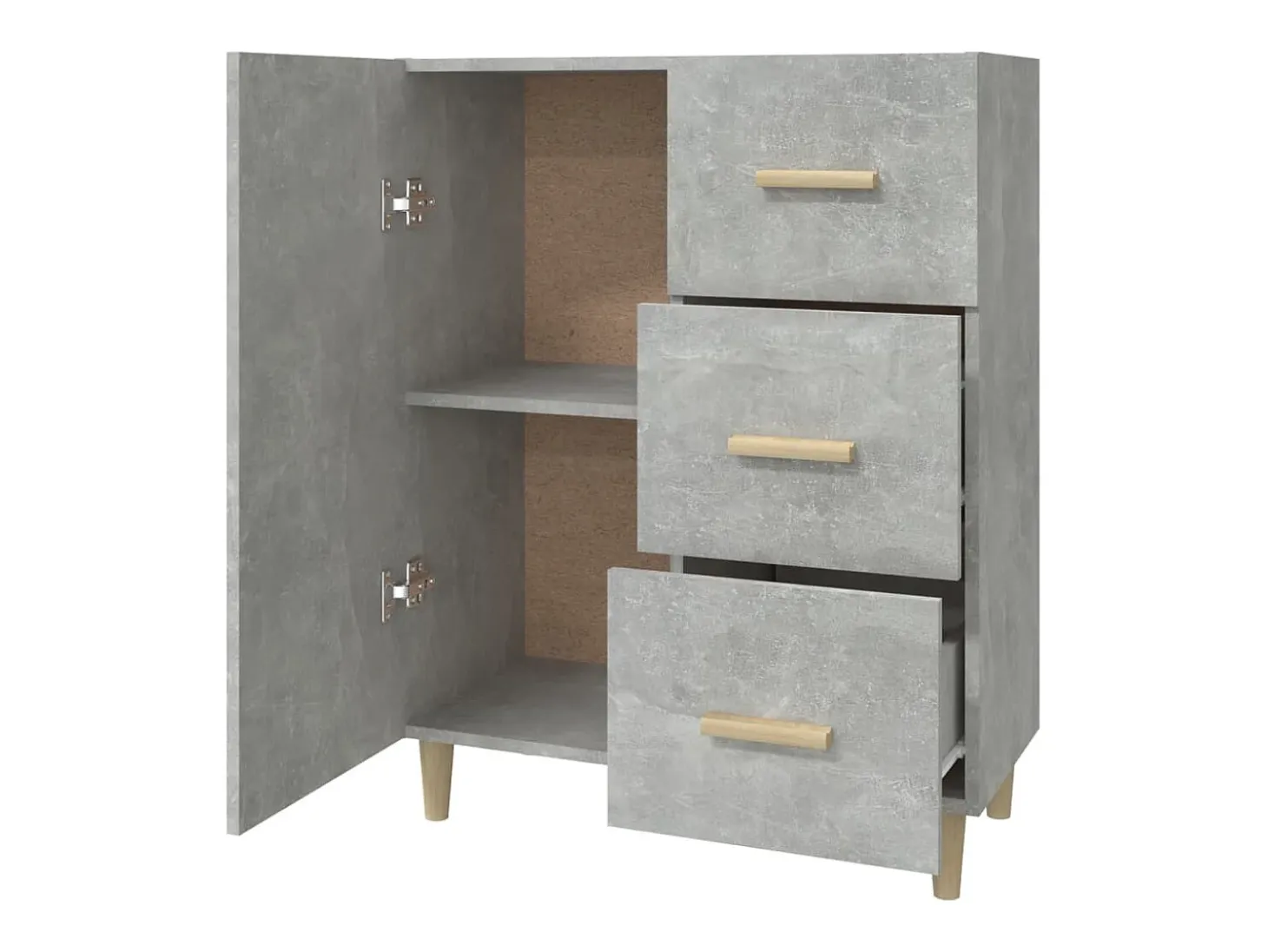 Aparador gris hormigón 69,5x34x90 cm madera de ingeniería