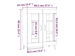 Aparador gris hormigón 69,5x34x90 cm madera de ingeniería