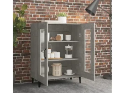 Aparador gris hormigón 69,5x34x90 cm madera de ingeniería