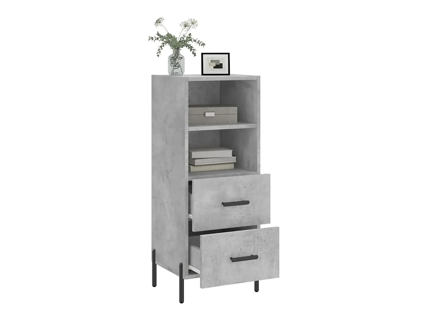 Aparador Gris Hormigón 34,5x34x90 cm Madera de Ingeniería