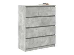 Aparador gris hormigón 80x35x99 cm madera de ingeniería
