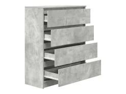 Aparador gris hormigón 80x35x99 cm madera de ingeniería