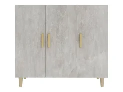 Aparador gris hormigón 90x34x80 cm madera de ingeniería