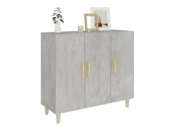 Aparador gris hormigón 90x34x80 cm madera de ingeniería