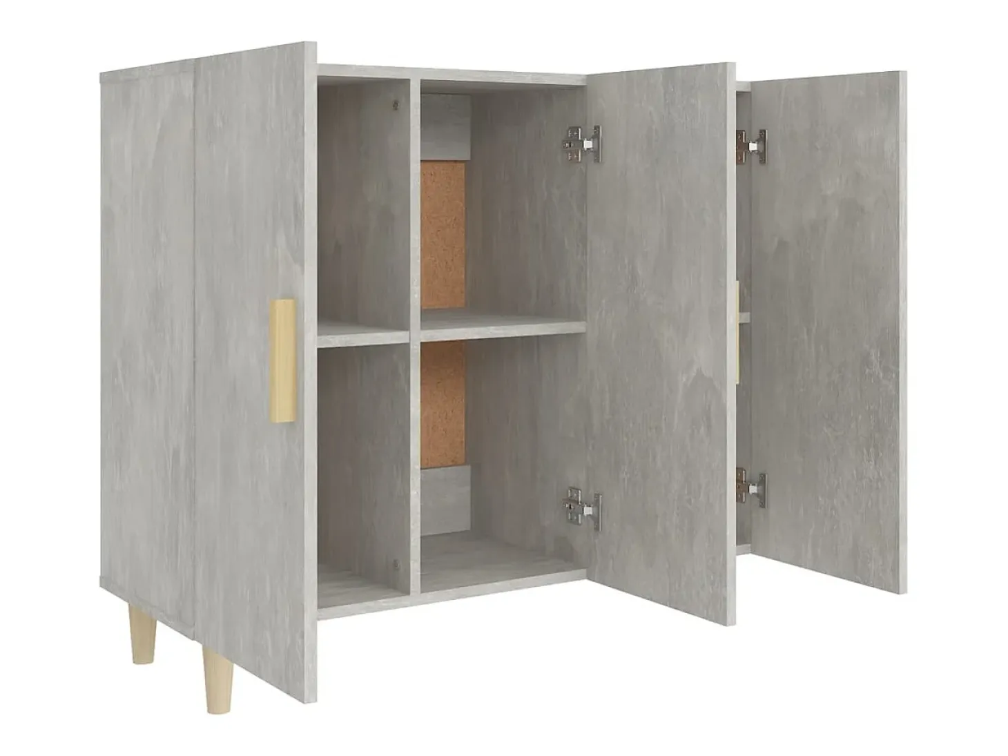 Aparador gris hormigón 90x34x80 cm madera de ingeniería
