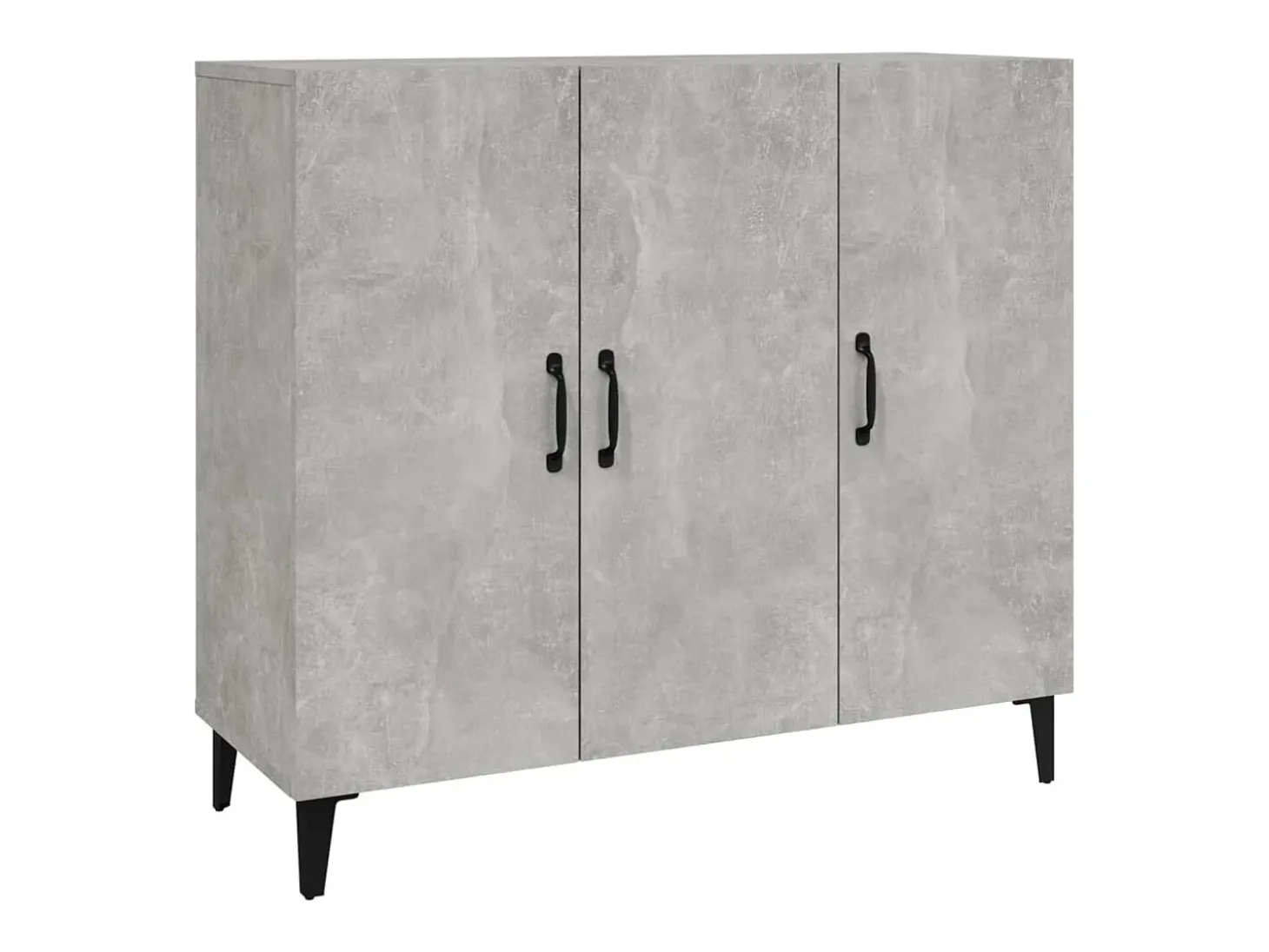Aparador gris hormigón 90x34x80 cm madera de ingeniería
