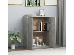 Aparador Gris Hormigón 60x30x75 cm Madera de Ingeniería