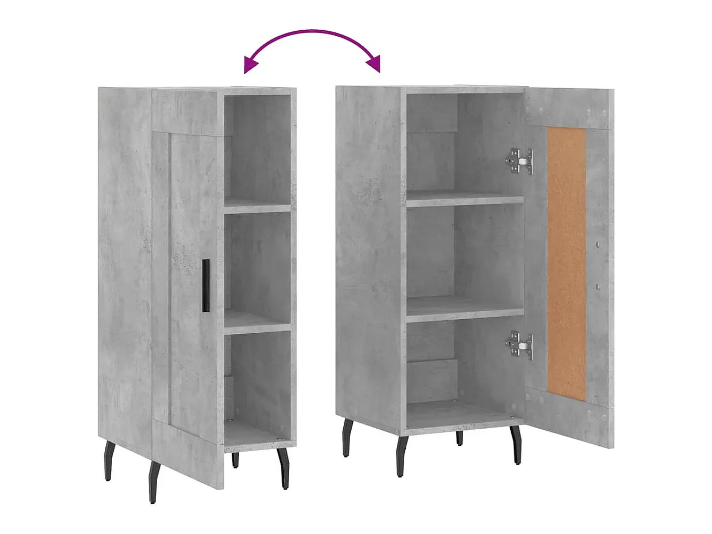 Aparador Gris Hormigón 34,5x34x90 cm Madera de Ingeniería