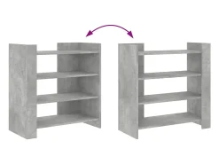 Aparador gris hormigón 73,5x35x75 cm madera de ingeniería