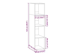 Aparador gris hormigón 30x41x124 cm madera de ingeniería