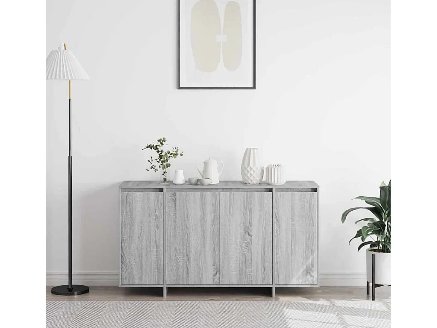 Aparador Gris Sonoma Madera de Ingeniería Gris 135 x 41 x 75 cm
