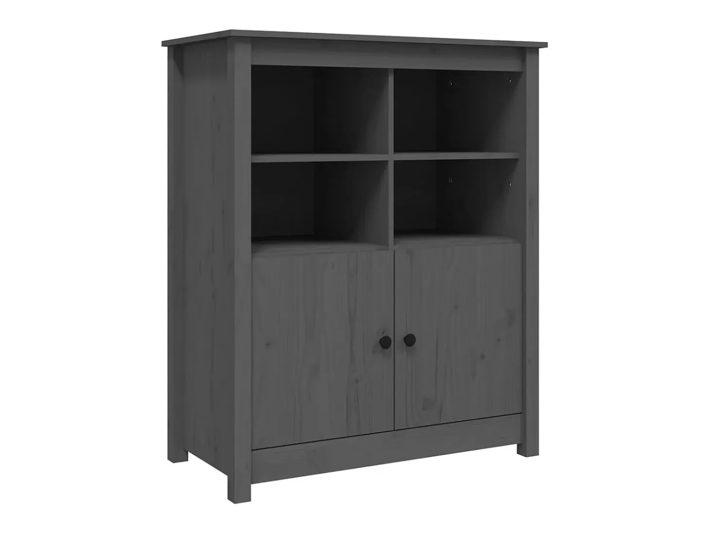 Aparador Gris 83x41,5x100 cm Madera Maciza de Pino