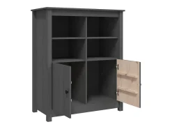 Aparador Gris 83x41,5x100 cm Madera Maciza de Pino