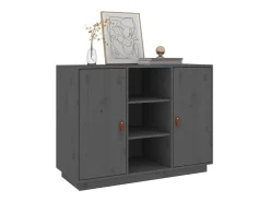 Aparador Gris 100x40x75 cm Madera Maciza de Pino