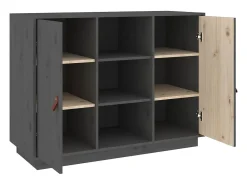 Aparador Gris 100x40x75 cm Madera Maciza de Pino