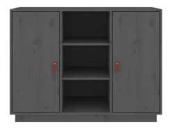 Aparador Gris 100x40x75 cm Madera Maciza de Pino