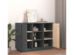 Aparador Gris 100x40x75 cm Madera Maciza de Pino