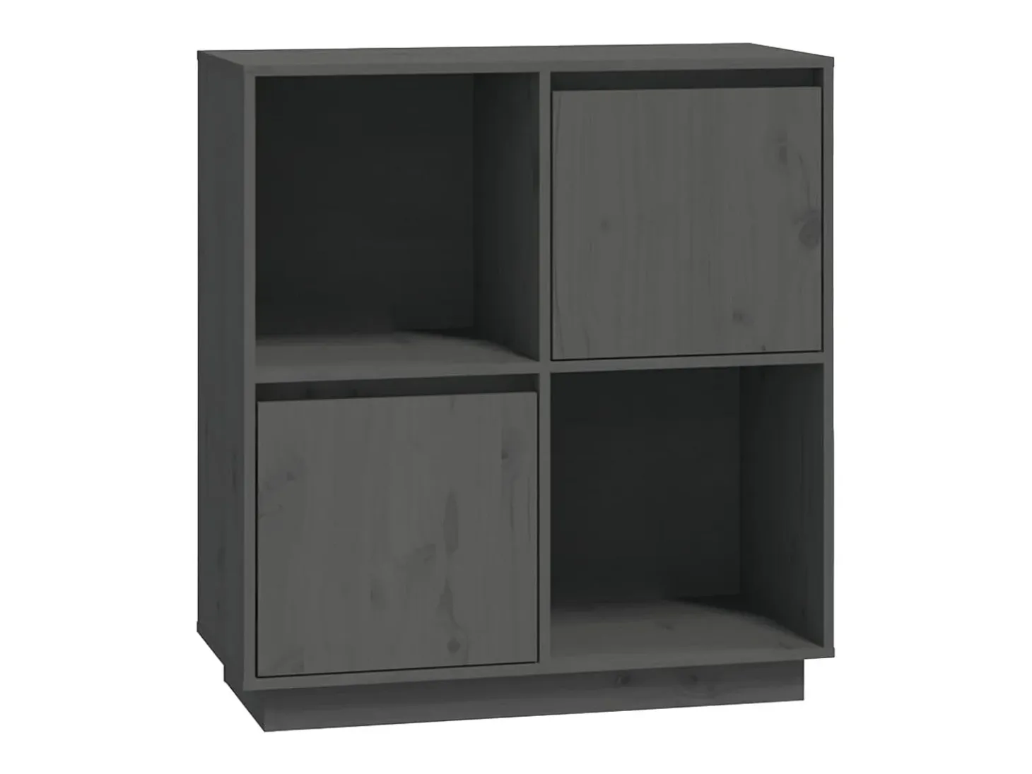 Aparador Gris 74x35x80 cm Madera Maciza de Pino