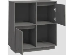 Aparador Gris 74x35x80 cm Madera Maciza de Pino