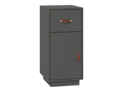 Aparador Gris 34x40x75 cm Madera Maciza de Pino