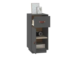Aparador Gris 34x40x75 cm Madera Maciza de Pino