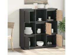 Aparador gris 110,5x35x117 cm Madera maciza de pino